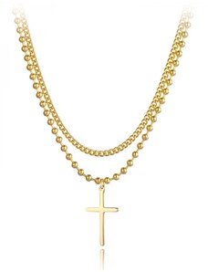 Victoria Filippi Stainless Steel Ocelový náhrdelník Paisé Gold - chirurgická ocel, kříž