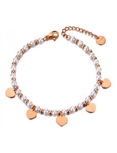 Victoria Filippi Stainless Steel Perlový náramek Deborah Gold - chirurgická ocel, perla, srdce