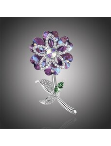 Éternelle Brož Swarovski Elements Crocetti Purple - květina