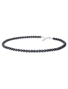 Gaura Pearls Perlový náhrdelník Leola - černá sladkovodní perla, stříbro 925/1000