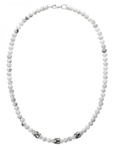 Manoki Pánský korálkový náhrdelník Alain - 6 mm Howlit, etno styl