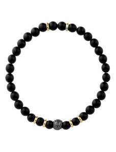 Manoki Korálkový náramek Jacob - 6 mm přírodní onyx, etno styl