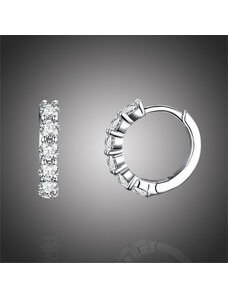 GRACE Silver Jewellery Stříbrné náušnice kruhy se zirkony Gina, stříbro 925/1000