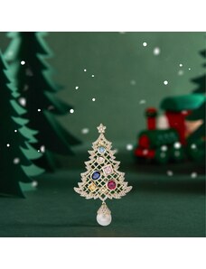 Éternelle Vánoční brož Swarovski Elements Christmas Tree - vánoční stomeček