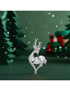 Éternelle Vánoční brož Swarovski Elements Rudolf 6 - vánoční sob