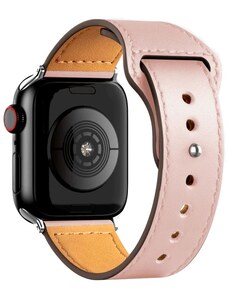 Crested Kožený řemínek pro Apple Watch 42, 44 a 45 mm se zapínáním na kolíček růžový