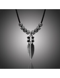 Manoki Pánský ocelový náhrdelník Apaccio, přírodní kůže a chirurgická ocel