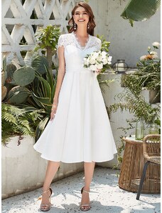 Ever Pretty bílé svatební šaty midi délky 40400