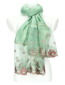 Cashmere Dámský letní barevný šátek 200x70 cm zelená