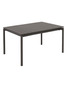 Matně černý kovový zahradní rozkládací stůl Kave Home Zaltana 140/200 x 90 cm