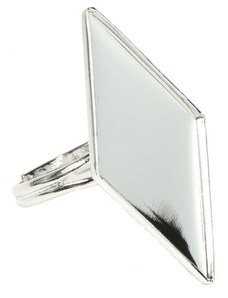 Crystal-ZONE Prsten Rhombus 34.5/17.5mm platina