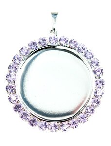 Crystal-ZONE Přívěsek Kruh strass kameny 25mm Violet