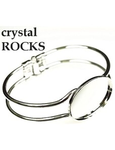 Crystal-ZONE Náramek crystalROCKS ovál 30/22mm rhodium