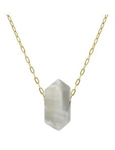 Manoki Ocelový náhrdelník Enrica, amulet měsíční kámen, chirurgická ocel