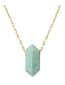 Manoki Ocelový náhrdelník Enrica, amulet tyrkys, chirurgická ocel