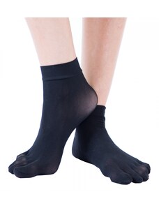 PLAIN ANKLE prstové nylonové ponožky ToeToe černá 35-42