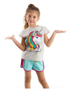 Mushi Floral Unicorn Girl T-shirt Shorts Set