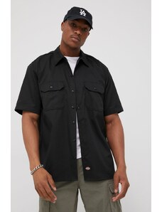 Košile Dickies pánská, černá barva, regular, s klasickým límcem
