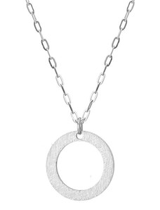 Manoki Ocelový náhrdelník Jennifer, chirurgická ocel, kruh s texturou