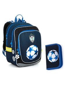 SET Školní batoh s penálem TOPGAL ENDY 22016 s fotbalovým míčem