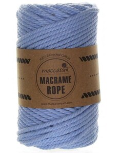 Maccaroni Macrame Rope 4 mm - modrá 201
