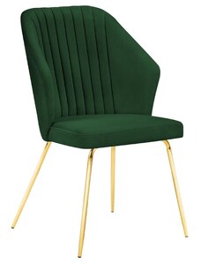 Tmavě zelená sametová jídelní židle MICADONI COBRA