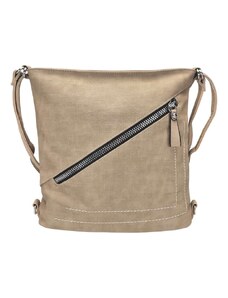 Tapple Střední světle hnědý kabelko-batoh 2v1 s šikmým zipem