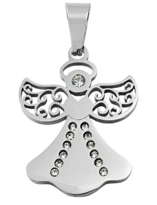 BM Jewellery Dámský přívěsek anděl z chirurgické oceli se zirkony S11299060