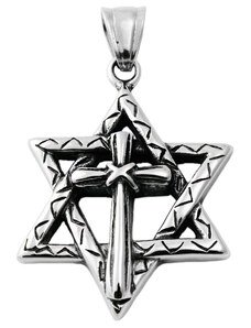 BM Jewellery Přívěsek Davidova hvězda 3,9 cm z chirurgické oceli S11310070
