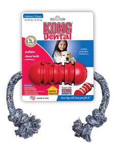 Kong Dental Small dentální hračka s lanem 8cm