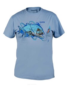 TRAPER Rybářské tričko ART GT LIGHT BLUE S