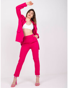 ITALY MODA Fuchsiové dámské kalhoty Hidalgo s elastickým pasem --fuchsia pink Tmavě růžová