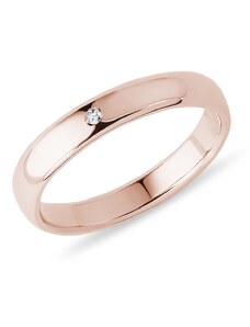 Dámský prsten v růžovém zlatě s diamantem KLENOTA X0895114L40