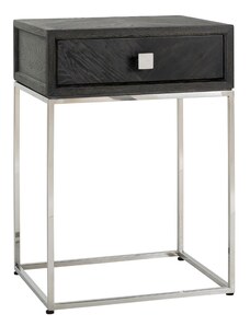 Černo stříbrný dubový noční stolek Richmond Blackbone 50 x 40 cm