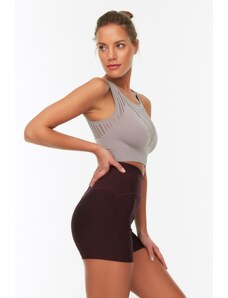 Trendyol Dark Plum Recovery Knitted Sports Shorts Leggings