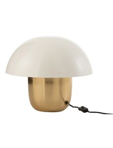 Bílo zlatá kovová stolní lampa J-line Mushroom S