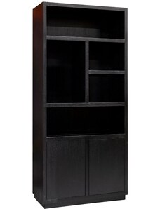 Černá dubová knihovna Richmond Oakura II. 220 x 100 cm