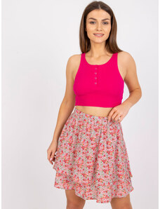 RUE PARIS FUCHSIOVÝ CROP TOP S KNOFLÍČKY RILEY --FUCHSIA PINK Tmavě růžová