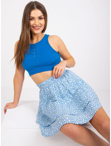 RUE PARIS MODRÝ CROP TOP S KNOFLÍČKY RILEY --BLUE Modrá