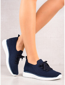 Shelvt TRENDI NAVY BLUE LACE-UP SPORTS SHOES