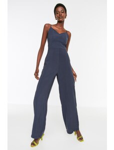 Trendyol Navy Blue Strappy Maxi Woven Jumpsuit