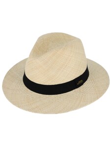 Fiebig Letní béžový (natur) panamský klobouk Fedora - ručně pletený