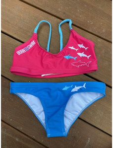 Dámské dvoudílné plavky BornToSwim Sharks Bikini Blue/Pink L