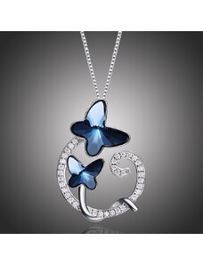 Éternelle Stříbrný náhrdelník Swarovski Elements Crystal Butterfly - motýl, stříbro 925/1000