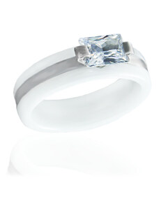 Dámský keramický prsten se zirkonem bílý S113188090