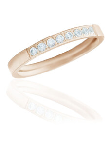 Dámský prsten se zirkony z chirurgické oceli rose gold S113189060