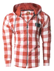 Risardi Pánská mikina/košile s kapucí rl60 - červeno-bílá