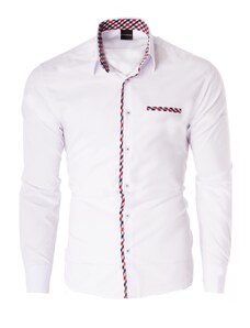 Risardi Pánská košile s dlouhým rukávem rl66 - bílá