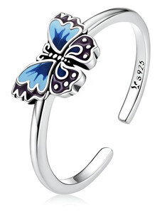 P&J Jewellery Stříbrný prsten Modrý motýlek SRUNI32