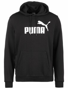 PUMA Sportovní mikina 'Essentials' černá / bílá